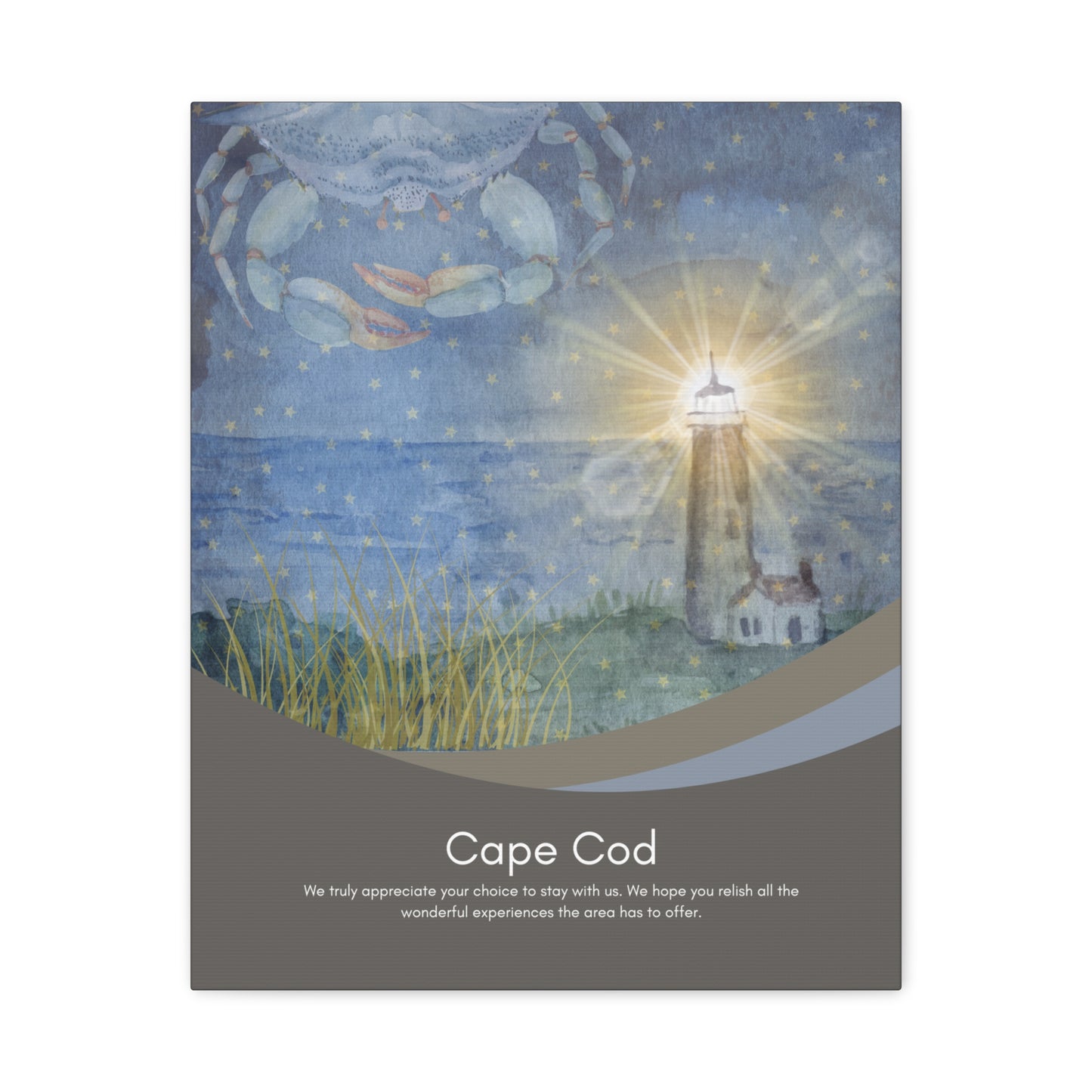 Cape Cod Canvas Welcome Sign for Airbnb Hosts Vista Nuovo Fine Art Prints by Juliana2me