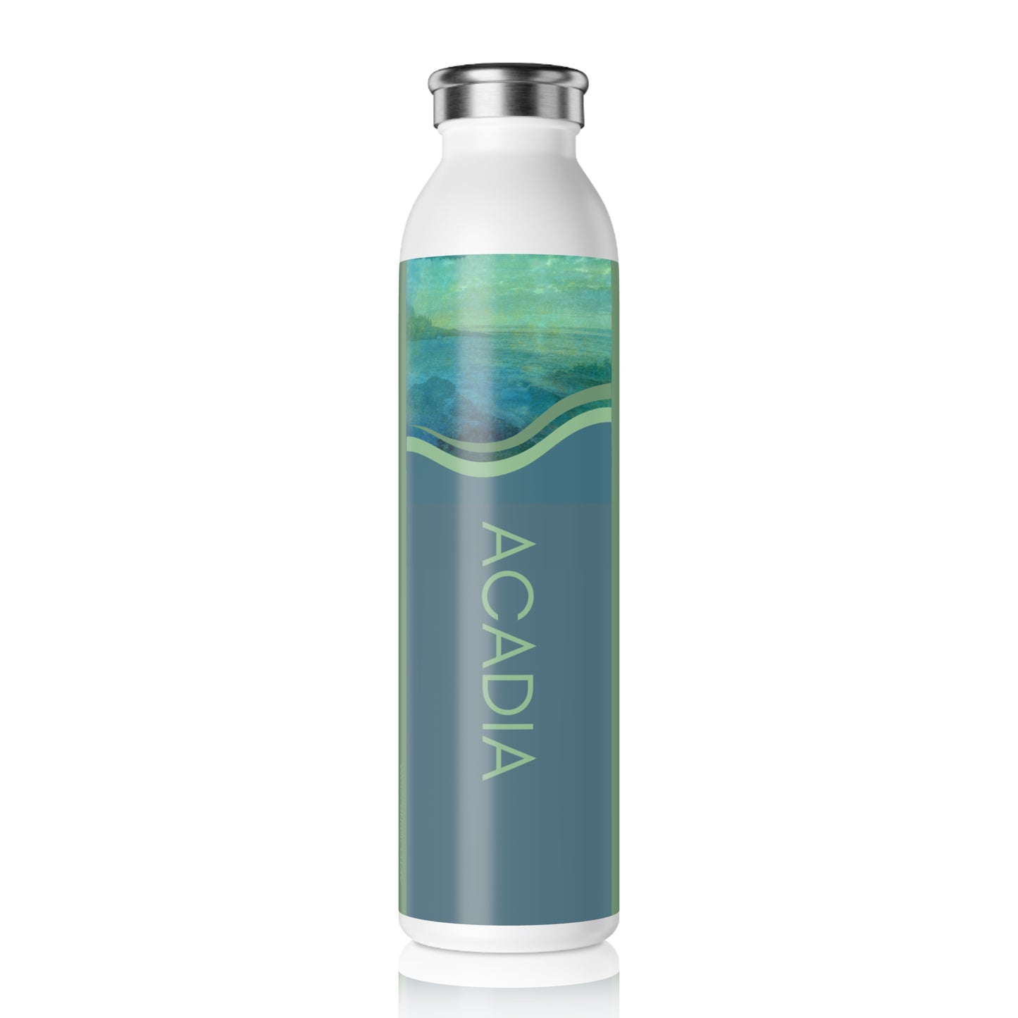 Customizable Acadia Water Bottle - Hostess Gift for Boutique Hotels and AirBnB - Personalized Vacation Rental Souvenir Vista Nuovo Fine Art Prints by Juliana2me