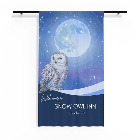 Sheer Curtain — Snow Owl Inn Moonlight Window Panel