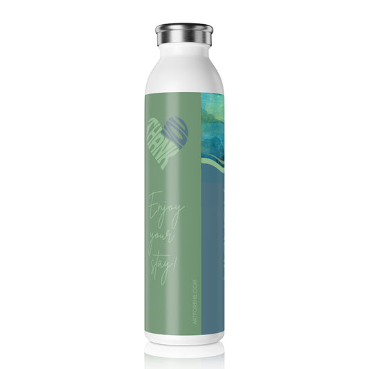 Customizable Acadia Water Bottle - Hostess Gift for Boutique Hotels and AirBnB - Personalized Vacation Rental Souvenir