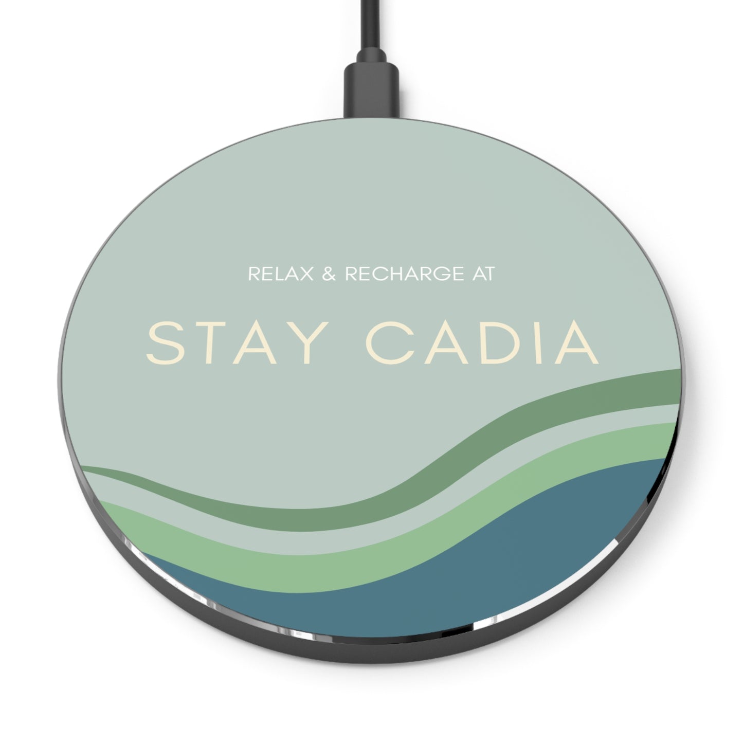 Modern Wireless Charger with Relaxation Design, Fast Charging Pad, Home Office Decor, Gift for Tech Lovers, Stay Cadia Inspired Vista Nuovo Fine Art Prints by Juliana2me