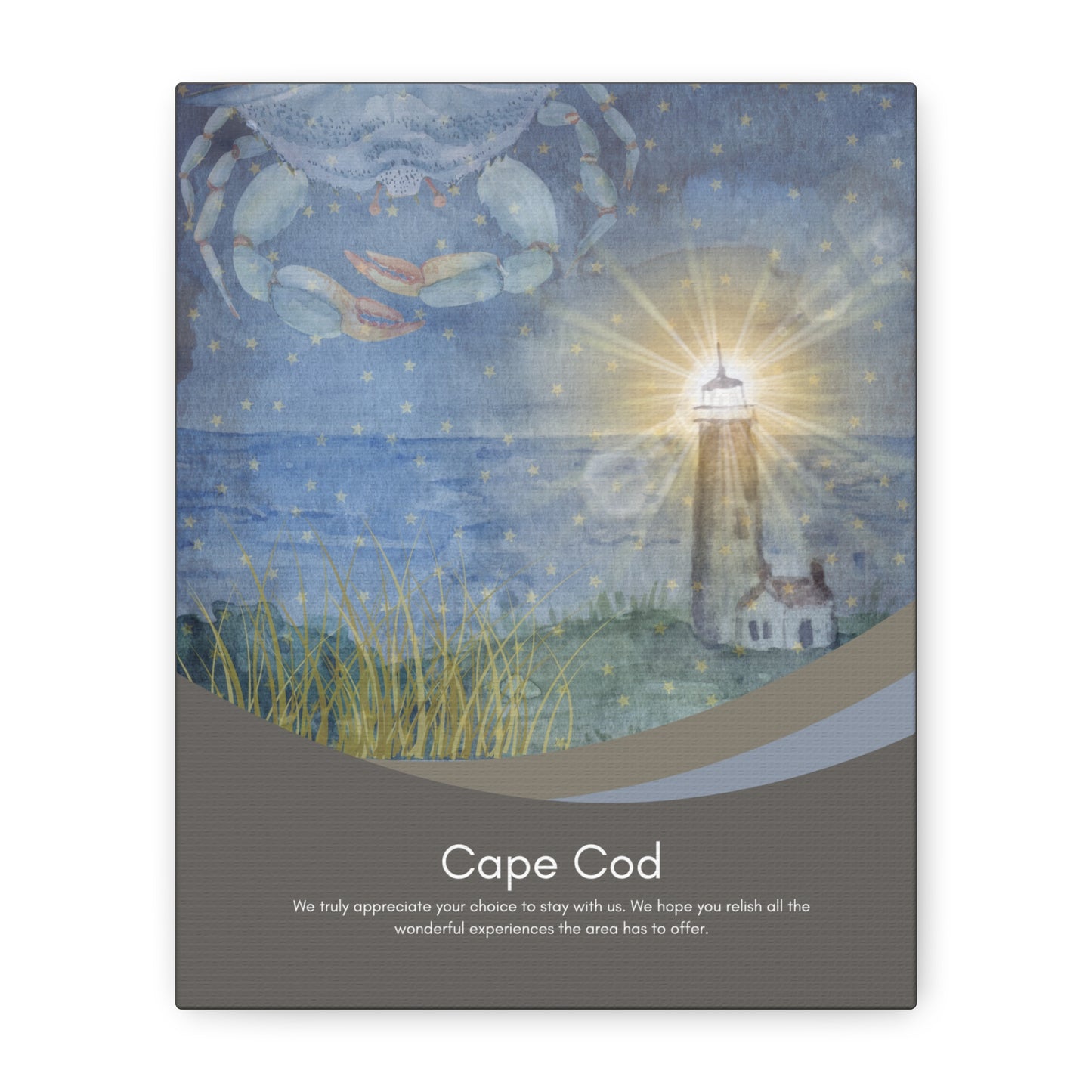 Cape Cod Canvas Welcome Sign for Airbnb Hosts Vista Nuovo Fine Art Prints by Juliana2me
