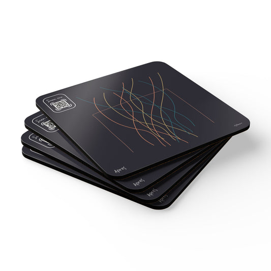 Minimalist Corkwood Coaster Set - Stylish Apres Ski Design - Perfect for your BNB near the Ski Areas