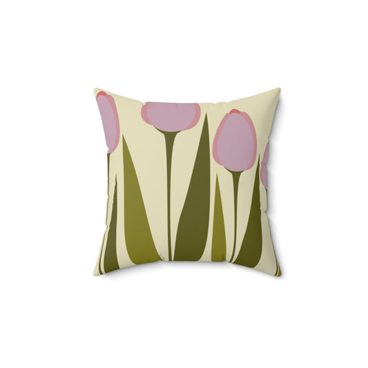Botanical Floral Throw Pillow - Cozy Spring Decor Mid Century Modern Design