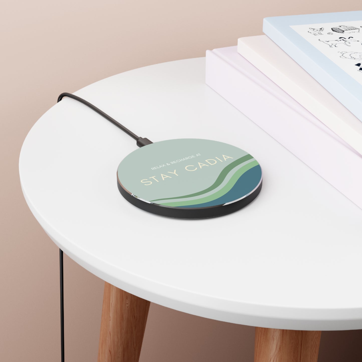 Modern Wireless Charger with Relaxation Design, Fast Charging Pad, Home Office Decor, Gift for Tech Lovers, Stay Cadia Inspired Vista Nuovo Fine Art Prints by Juliana2me