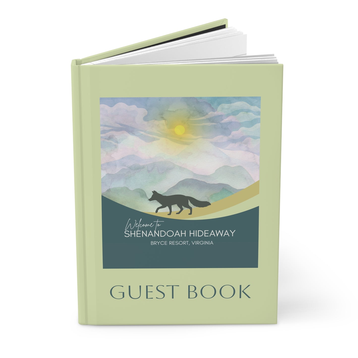 Guest Book Hardcover Journal — Shenandoah Hideaway Cabin Resort Keepsake Vista Nuovo Fine Art Prints by Juliana2me