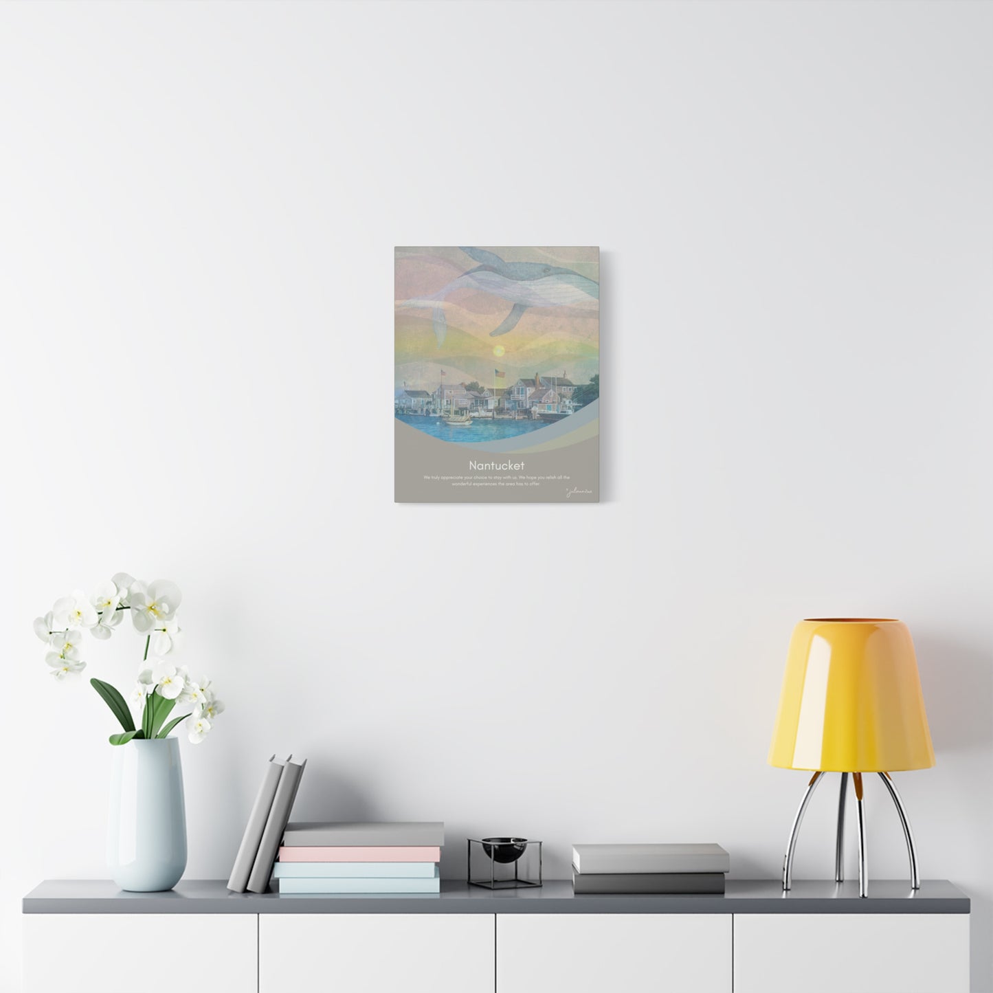 Nantucket Canvas Welcome Sign for Airbnb Hosts Vista Nuovo Fine Art Prints by Juliana2me